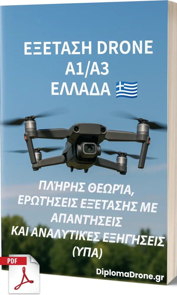 Εξέταση Drone A1/A3 στην Ελλάδα – Πλήρης θεωρία, 500+ ερωτήσεις τύπου εξέτασης με απαντήσεις και αναλυτικές εξηγήσεις - Εικόνα 1
