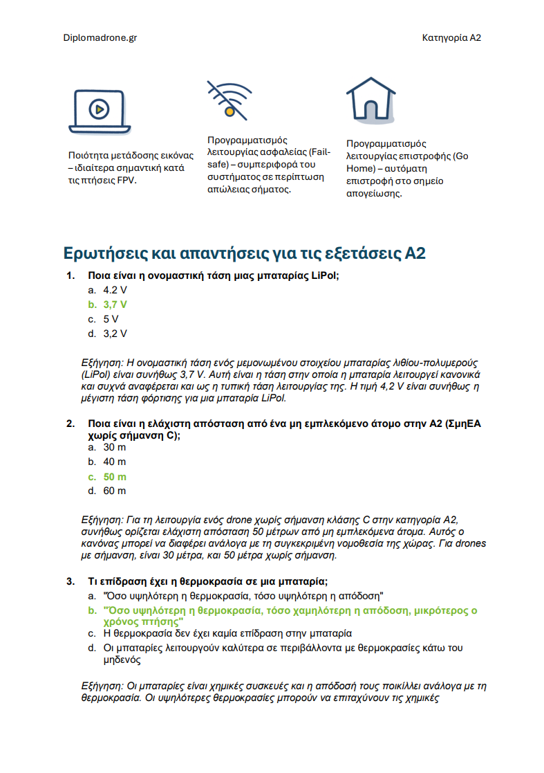 Εξέταση Άδειας Drone A2 Ελλάδα – Προχωρημένη θεωρία, πλήρες υλικό μελέτης και 500+ ερωτήσεις & απαντήσεις τύπου εξέτασης - Εικόνα 5